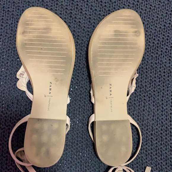 Nude Tie Up Sandals - Picture 2 of 2